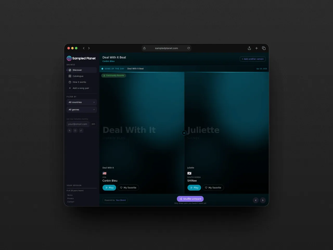 Sampled Planet — original portfolio presentation