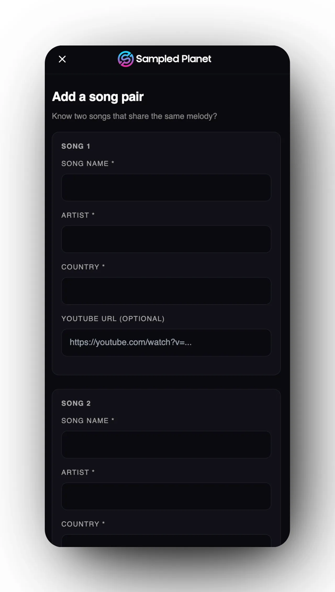Comparing music versions on Sampled Planet